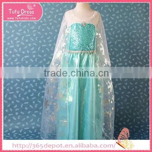 Wedding Blue Dress Design Kids Dress for Cosplay Elsa Party thumbnail-1