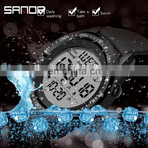 Sanda 6013 Multi Functional Digital Men Wristwatch Water Resistant LED Luminous Clock Sport Wrist Watches for Men thumbnail-5
