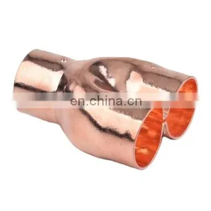 Refrigeration Parts Copper Pipe Fitting Distribute Connector CXC Copper Pipes Fittings Tube thumbnail-1