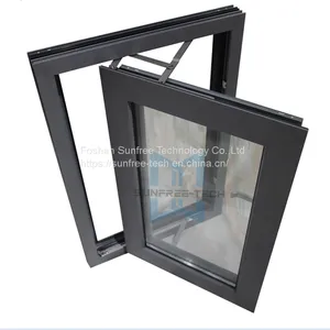 Aluminum Casement Window Thermal Broken Impact Resistant Double Glazed Tempered Glass Swing Windows thumbnail-2
