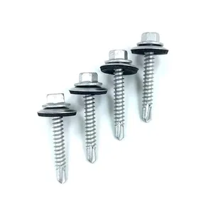 1-Year Warranty Tek Screws Hex Head With EPDM Washer C1022A Carbon Steel Yellow Zinc for Industrial Construction Full Sizes Available thumbnail-2