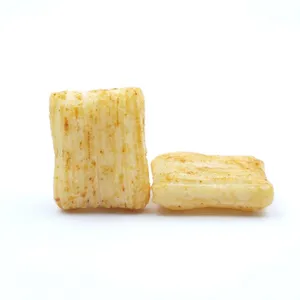 Baked Non-Fried Teriyaki Flavor Rice Crackers, Ribbed Rectangular Japanese Rice Puff Snacks, OEM Private Label Bulk Supply thumbnail-3