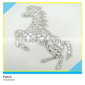 Iron on Crystal Decals Hotfix Fishbone Design Rhinestone Patch 12x23.5cm thumbnail-4