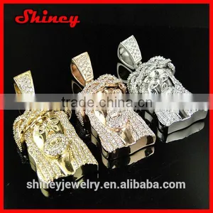 Micro Paved Iced Out Hip Hop Silver Jesus Piece thumbnail-1
