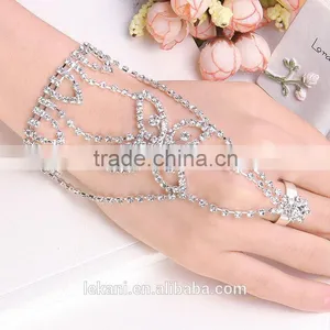 Attractive Shiny Ladys Best Gift Finger Chain Ring Bracelet thumbnail-4