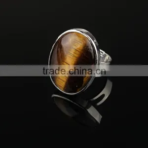 RG1033 Wholesale Oval Tiger Eye Bezel Adjustable Ring thumbnail-1