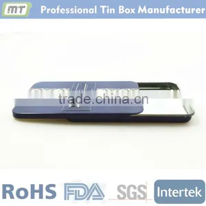 Colorful Print Small Tin Drug Packaging Box With Slide Lid thumbnail-1