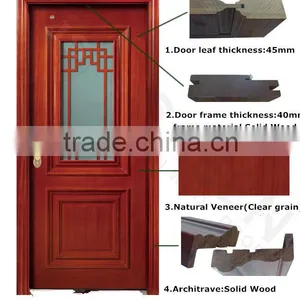 Economic Pear Galss Timber Interior Door Modern Hous Design thumbnail-2