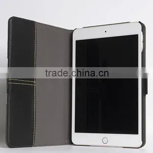 2016 Real Leather+Cavas Stitching Design Leather Case For IPad Mini 4 thumbnail-4
