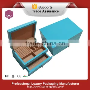 Light Blue With One Drawer Wood Cases for Jewels thumbnail-1