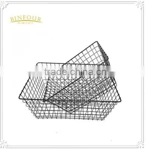 Most Popular Black Metal Wire Mesh Vegetable Basket Storage Baskets thumbnail-2