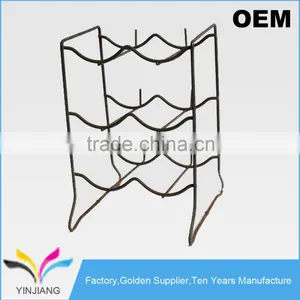 OEM Design Professional Black Metal Wire Vintage Wine Bottle Rack thumbnail-1