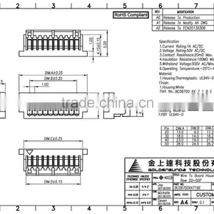 1mm Pitch Dual Row 20 ~ 50 Pins Connector Plastic Electronic Housing thumbnail-4
