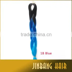 24 Inch 1B/Blue Two Tone Jumbo Ombre Braiding Hair Made of High Quality Synthetic Fiber Jumbo Braids thumbnail-4