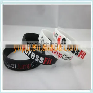 Custom Design Crossfit Silicone Wristband Ink-filled Colour Bracelet Quality Choice thumbnail-1