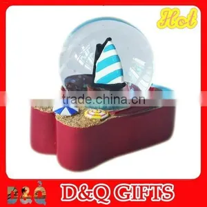 Souvenir Polyresin Sailing Boat Snow Ball thumbnail-1
