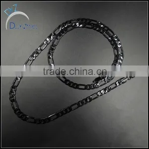 Hip Hop Black Metal Figaro Link Chains Necklace thumbnail-2
