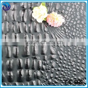 Polyester Spandex Good Stretch Black Shiny Hot Stamping Fabric Quality Choice thumbnail-1