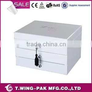 Wooden Cufflink Box, With Two Drawers and Mirror, High Quality Cufflink Gift Box thumbnail-2