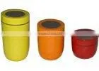 Round Plastic Canister With Lids thumbnail-1