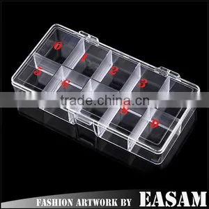 Nail Tips Art Transparent Empty Plastic Box for Nail Salon Can Hold 500pcs Nail Tips thumbnail-1