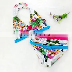 Baby Girls Kids 2 Pcs Sling Bikini Swimwear Floral Bather Swimmers Swimsuit thumbnail-1