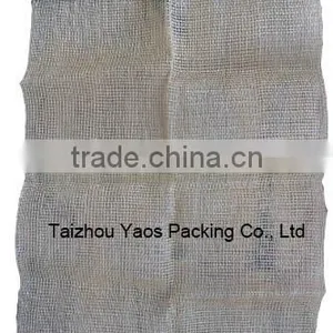 Beige PP Tubular Mesh Bag Firewood Circular Drawstring Tubular Bag thumbnail-1