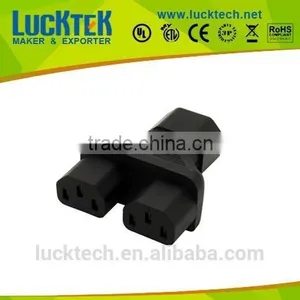 IEC 320 C14 Male to 2xC13 Female Y Spliter Adapter thumbnail-1