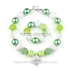Stylish Easy Matching Bead Chunky Adorable Kids Wear Necklace + Blacelet Set thumbnail-1