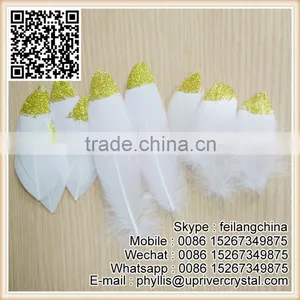 Chandlle DIY Accessories Gold Glitter Goose Feather For Cheap Price thumbnail-3