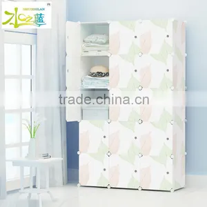 DIY Portable Bedroom Corner Plastic Clothes Wardrobe Box thumbnail-2