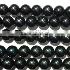 12mm Round Nice Looking Black Freshwater Loose Pearl Beads thumbnail-1