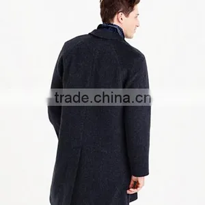 Trendy Navy Blue Custom Made Woven Wool Fabric for Winter Overcoat thumbnail-4