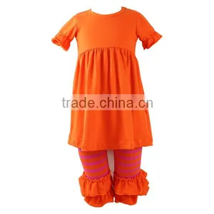 2016 Kaiyo Wholesale Fall Boutique Girl Clothing Orange Helloween Sets Children Clothing 2016 thumbnail-1