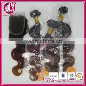 Three Tone Ombre Brazilian Hair Weave Wet and Wavy Raw Human Hair Extensions Body Wave 1b 35 130 thumbnail-6