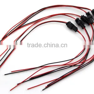 Wholesale SM 2-Pin LED Light Connector Female & Male Black Plug With Wire Cable thumbnail-1