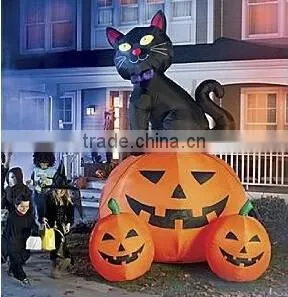 Halloween Inflatable Cat With Pumpkin thumbnail-1