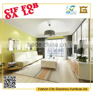 2016 Hot Sale Modern MDF Veneer French Coffee Table With Solid Wood Legs for Livingroom Using thumbnail-1