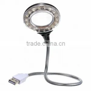 Flexible 18 LED USB Light With Magnifer / Lamp Magnifer For Laptop / Usb Led Light Flashing thumbnail-1