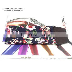 New Hot Selling Soft Cloth Bag Sunglasses Glasses Pouches Black Pink Flower Eyewear Accessories Mobile Phone Bag BDH04D thumbnail-6