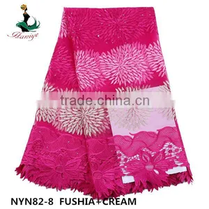 2016 Haniye Wholesale Bridal Tulle Lace Fabric Nigeria French Net Lace Fot Party /NYN82 thumbnail-6