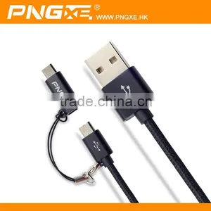 Wholesale Braided 2 in 1 Mobile Cable for Iphone and Samsung Usb Cable thumbnail-3