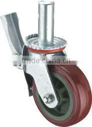 6mm Bracket Heavy-Duty Scaffolding Brown Polyvinyl Chloride Caster Wheels thumbnail-1