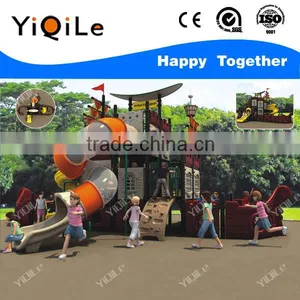 Corsair Shaped Kindergarten Playground Equipment Indoor Novel Children Playground Fence Happy Plastic Parts Tube Slide thumbnail-2