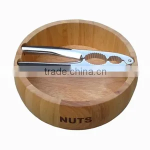 Wood Round Nuts Holder With Cracker thumbnail-1