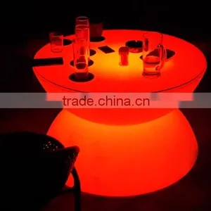 IP65 Waterproof Round Shaped Illuminated Outdoor Led Coffee Table thumbnail-1