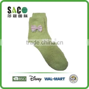 Plain Bowknot Plain Fluffy Socks thumbnail-2