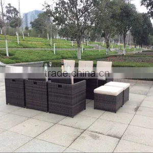Patio Furniture Dining Set Garden Outdoor Patio Furniture Sets Wicker Outdoor Patio Cube Sets W/ Cushions thumbnail-2