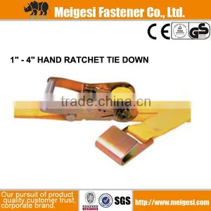 Belt Ratchet Tie Down With Flat Hooks thumbnail-1