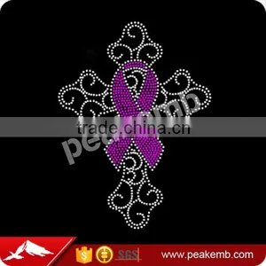 2016 Custom-made Ribbon With Cross Iron On Rhinestone Transfer thumbnail-1